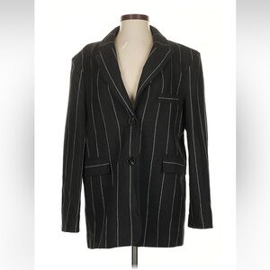 DISSH Linen/Cotton Black Pinstriped Blazer
